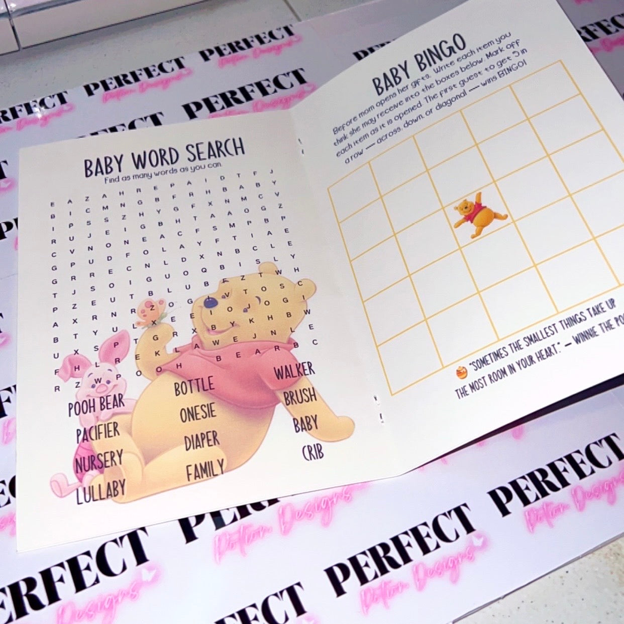 Custom Babyshower Games Booklet